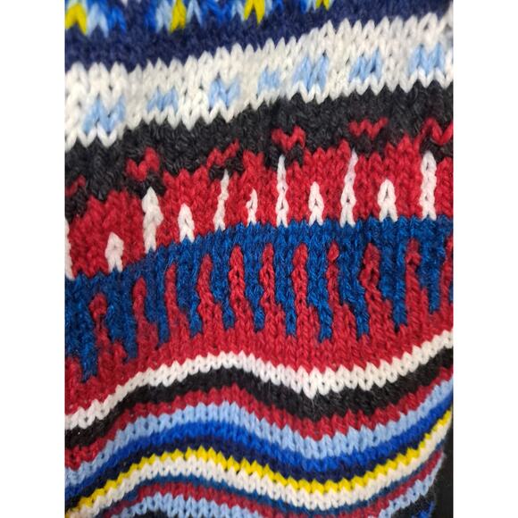 Hand Knit Open Front Short Sleeve Colorful Sweater - Picture 4 of 5